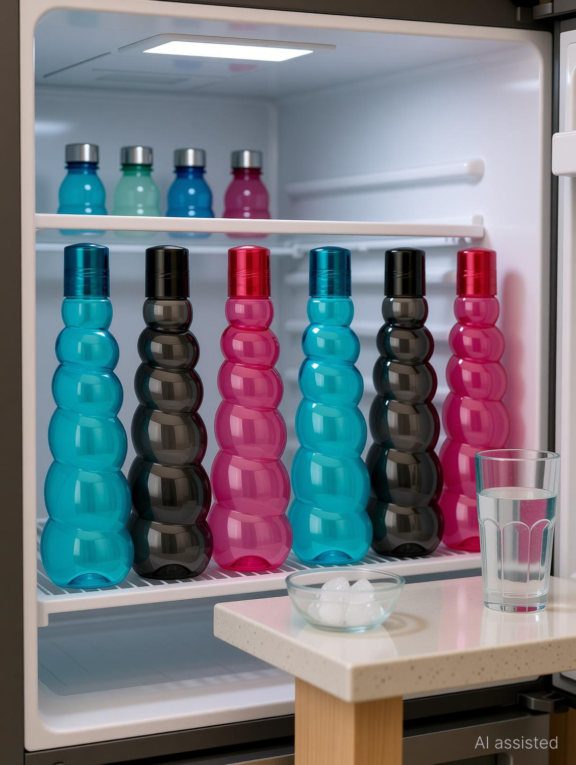 Image of prayati Water Bottle for Fridge Home Office Gym School bottles set combo refrigerator 1000 ml Plastic Bottle