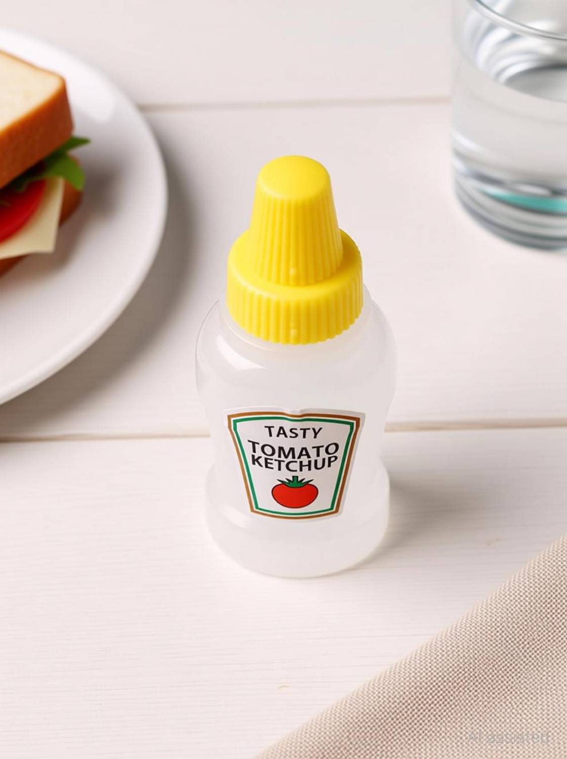 Bekner Portable Mini Leakproof Ketchup Dispenser, Salad Dressing Container 25 ml Plastic Bottle