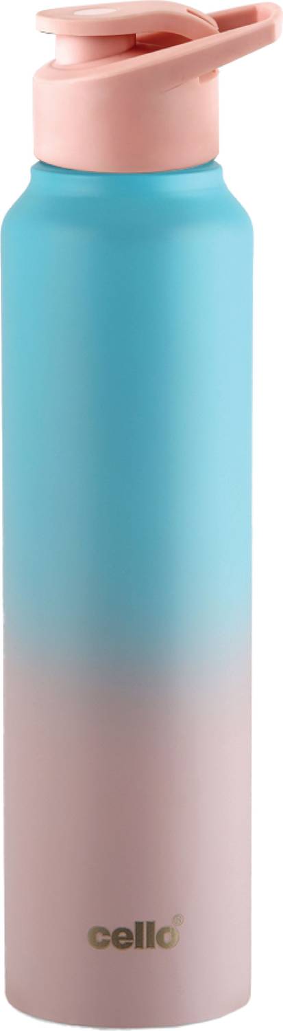 cello Crysta Pro 1000 Stainless Steel Leakproof Water Bottle 1000ml Blue & Pink 1000 ml Stainless Steel Bottle