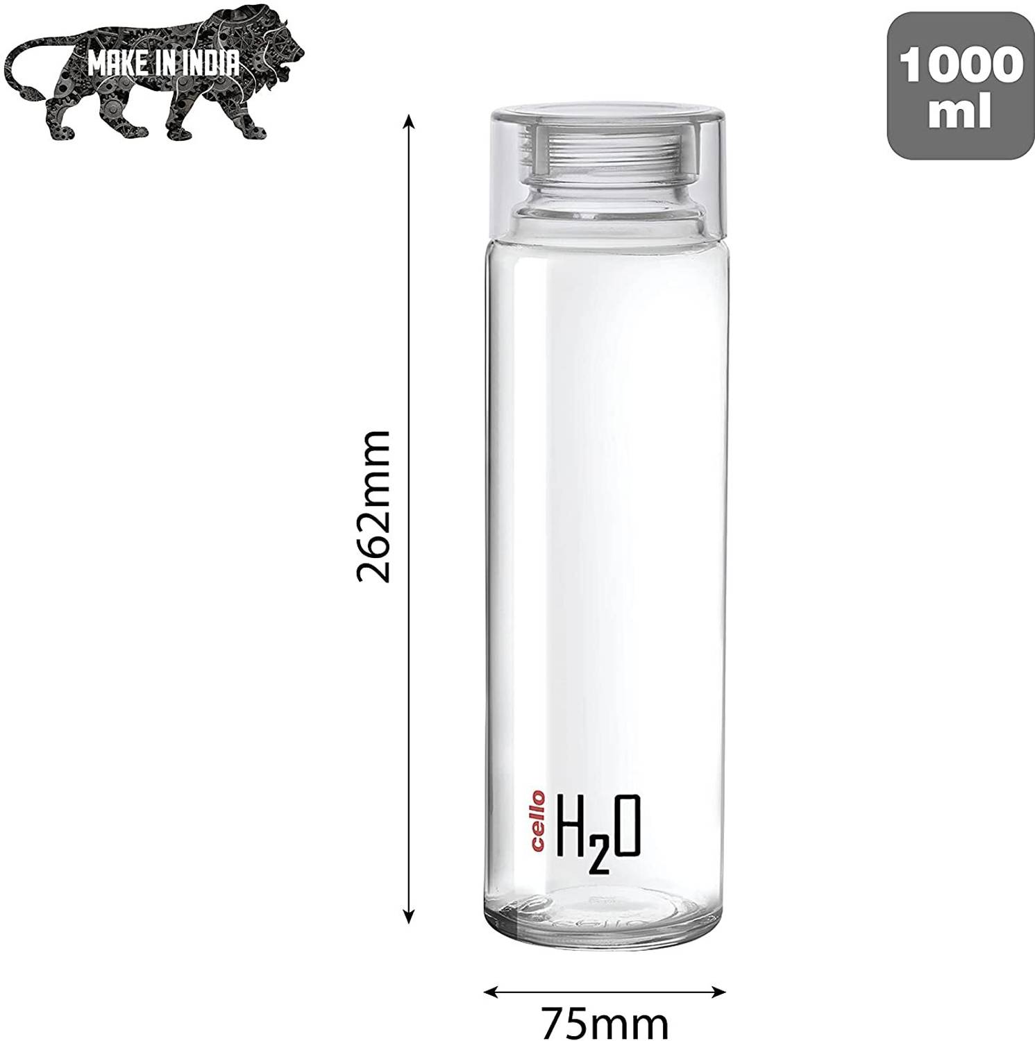 cello h2o 1000ml Glass Bottle - Image 4