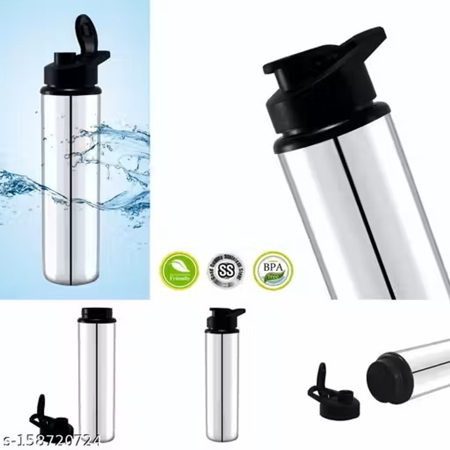 Image of TOPPWARE Stainless Steel Water Bottle with Flip Top Lid | Leakproof, BPA-Free 1000 ml Stainless Steel Bottle