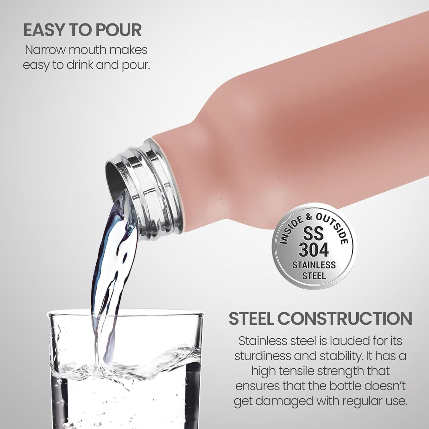 Image of MILTON Smarty 600 Thermosteel Water Bottle, ISI Certified, 24 Hr Hot and Cold 600 ml Steel Flask