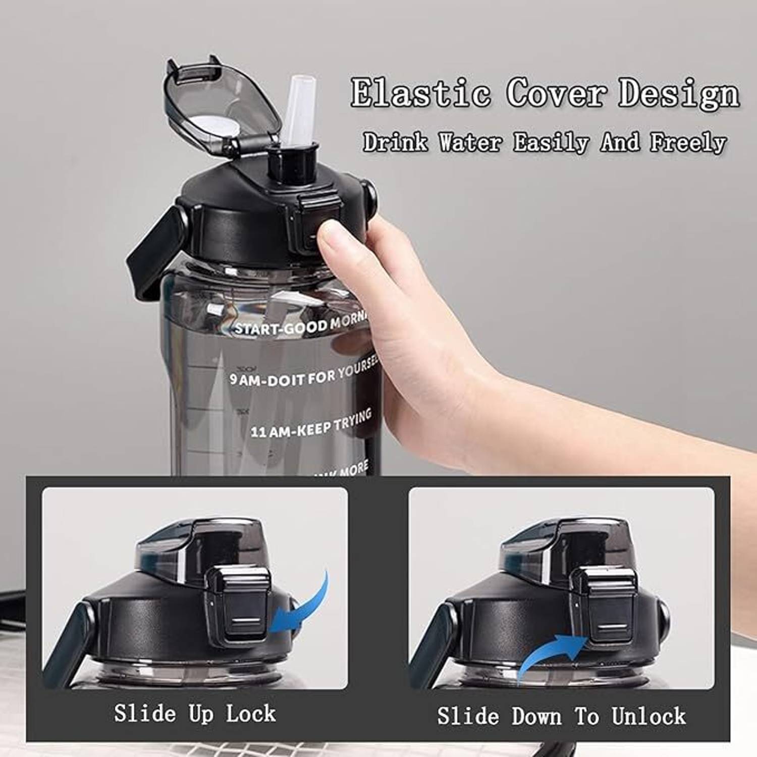 UPSILON 2 Litre Black Leakproof Sipper - Image 5