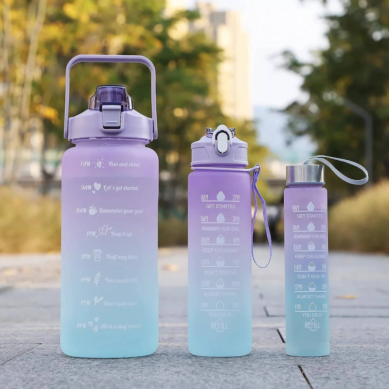 JTG 3-Pack Water Bottles 2000ML, 900ML, 300ML Pack of 3 - Image 1
