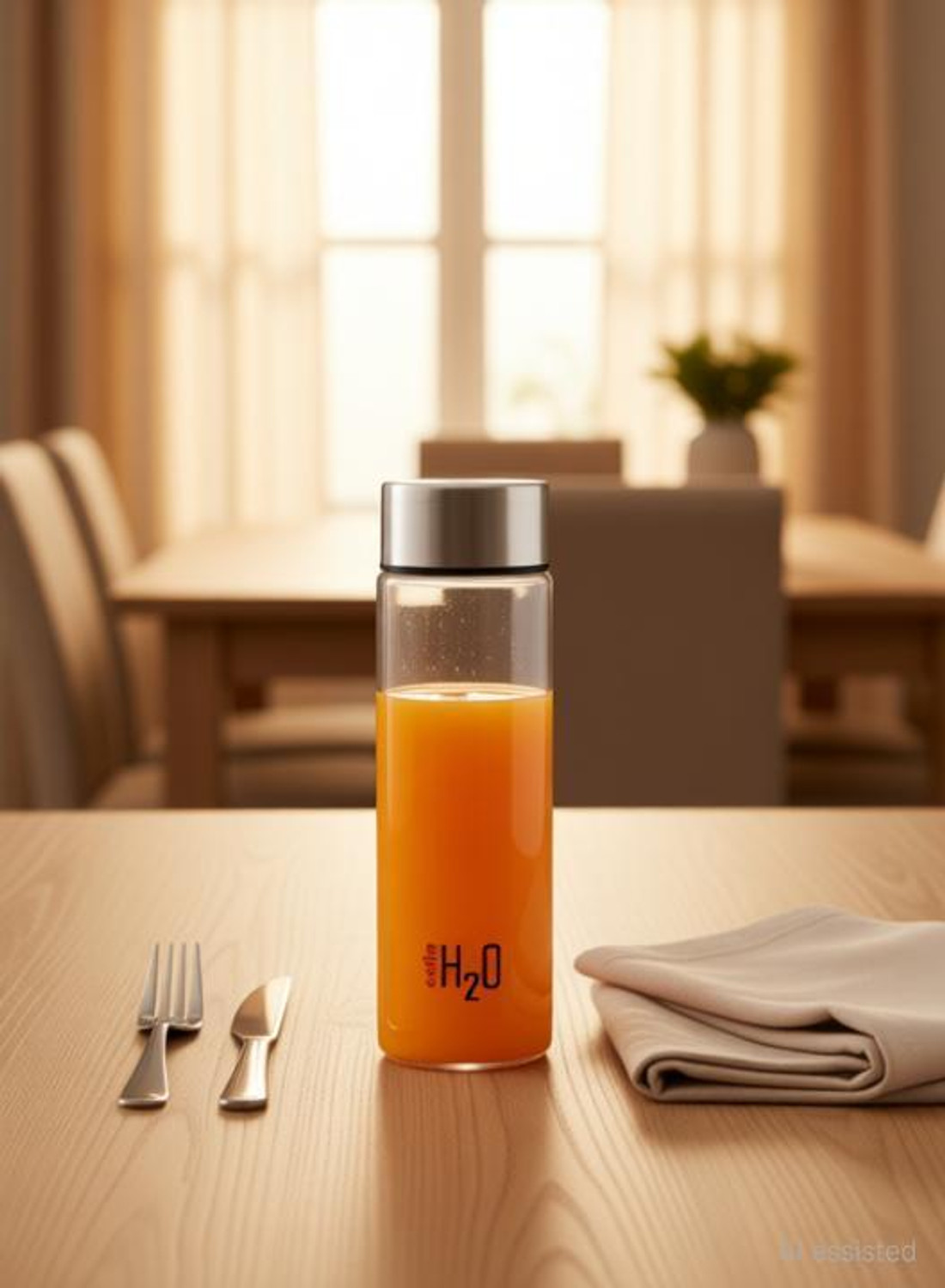 Image of cello H2O Steelox Fridge Glass Water Bottle | Set of 6, 920 ml, Clear 920 ml Glass Bottle