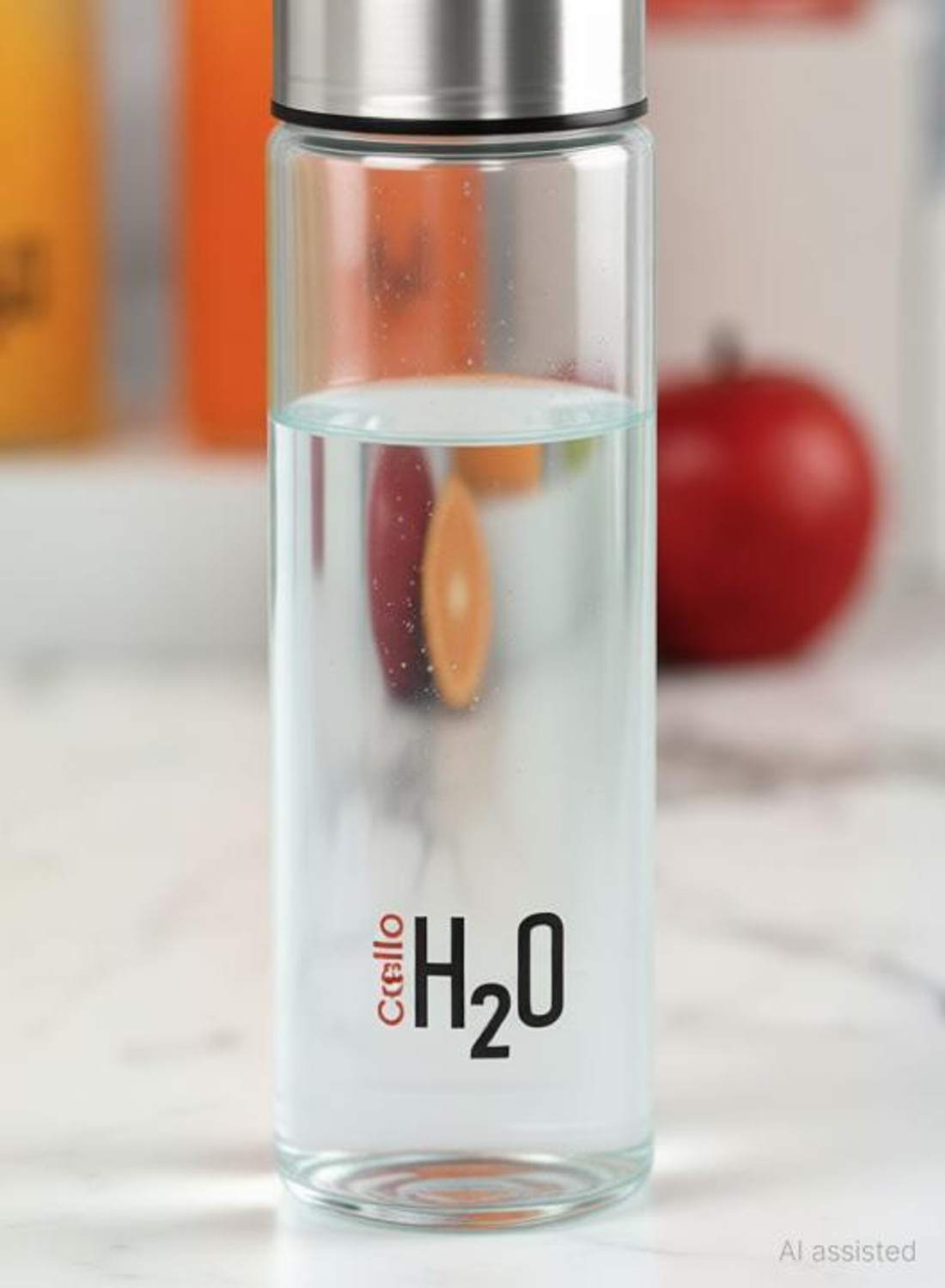 Image of cello H2O Steelox Fridge Glass Water Bottle | Set of 6, 920 ml, Clear 920 ml Glass Bottle