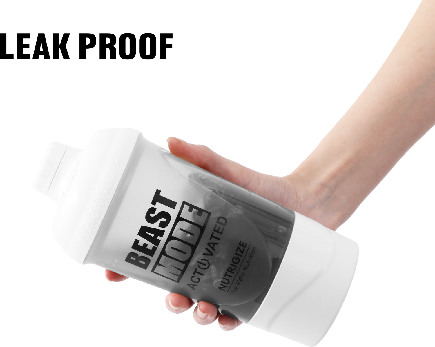 Image of Nutrigize Beast Mode Activated Protein Shaker Bottle for Gym 600 ml Plastic Shaker