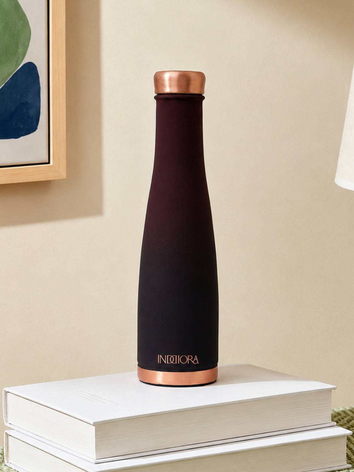 INDDIOIRA Pure Copper Water Bottle 950 ml Blue - Image 2