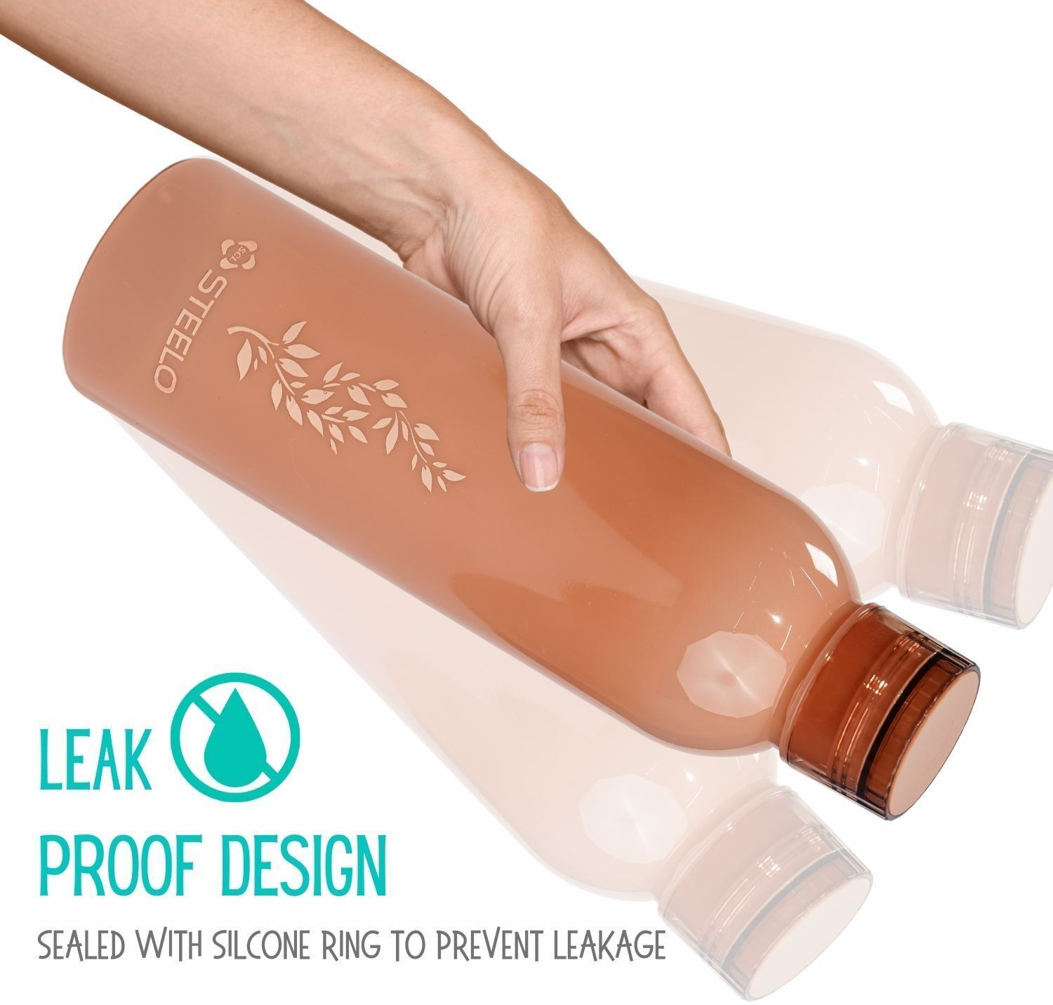 Image of SCL Steelo Puro Bottle P.E.T Material BPA Free, Spill Proof, Freezer Safe 1000 ml PET, Plastic Bottle