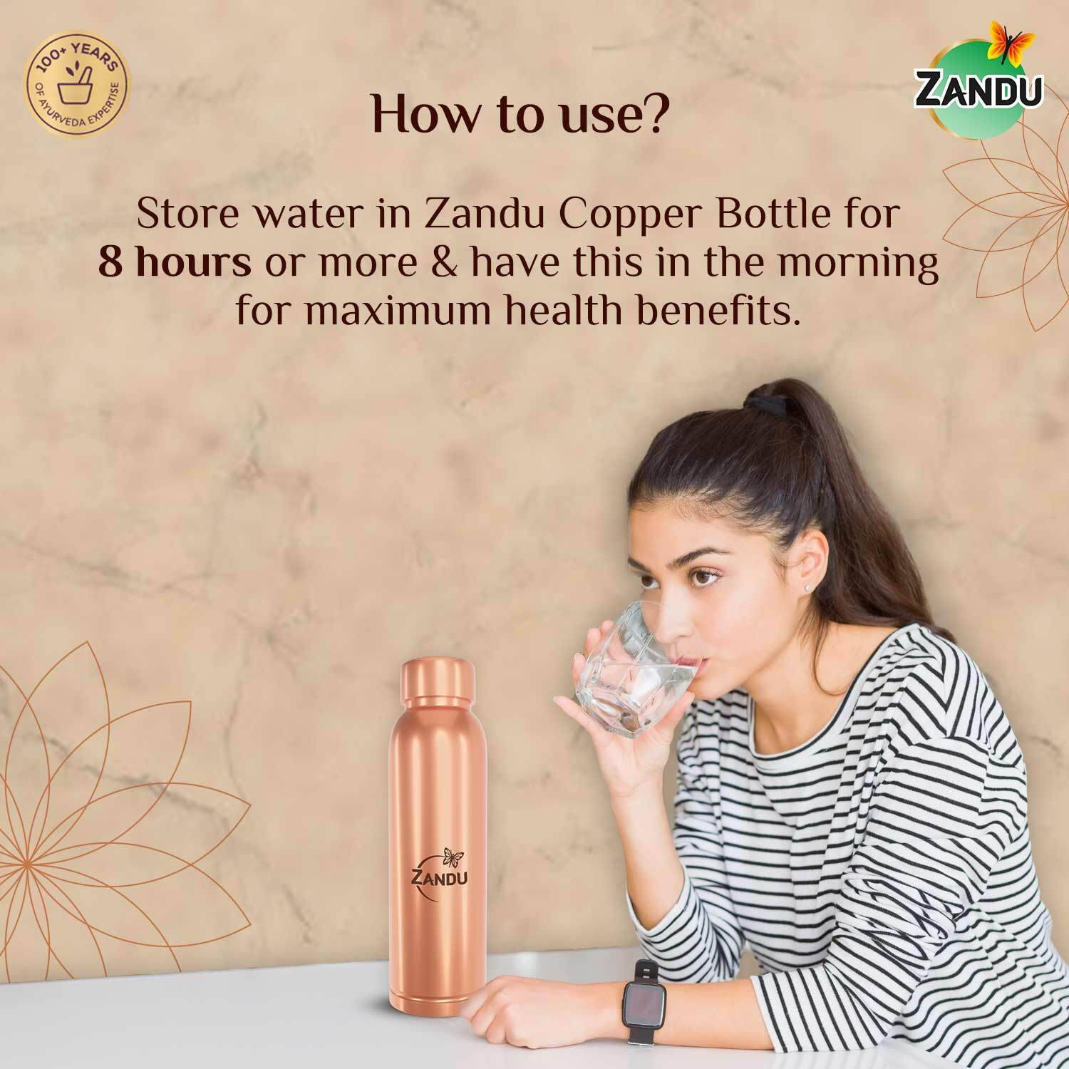 ZANDU 950 ml Copper Bottle Pack of 1 - Image 4