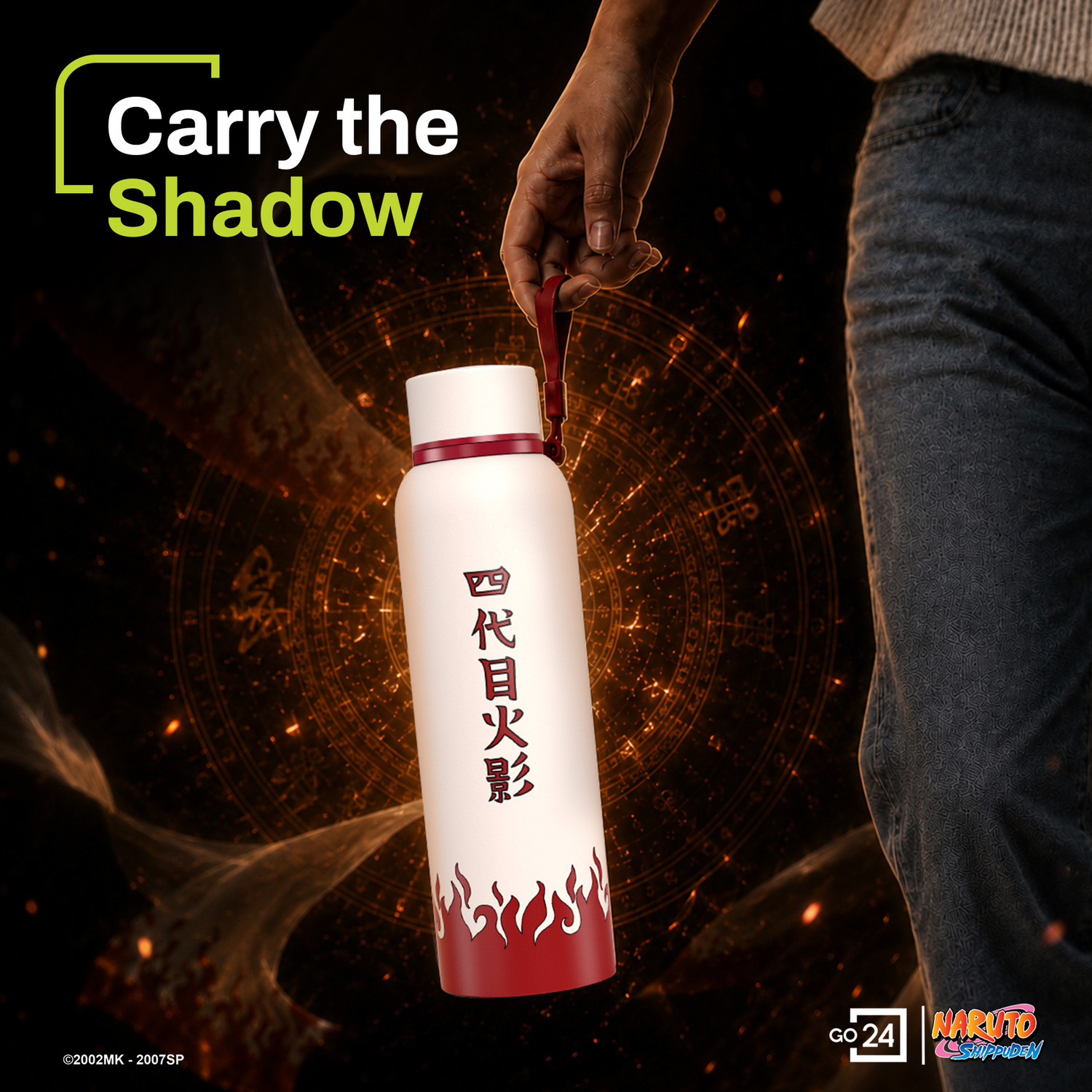 Image of Go24 Naruto 1000 Stainless Steel Hot and Cold Water bottle ISI Certified Thermosteel 980 ml Stainless Steel Flask