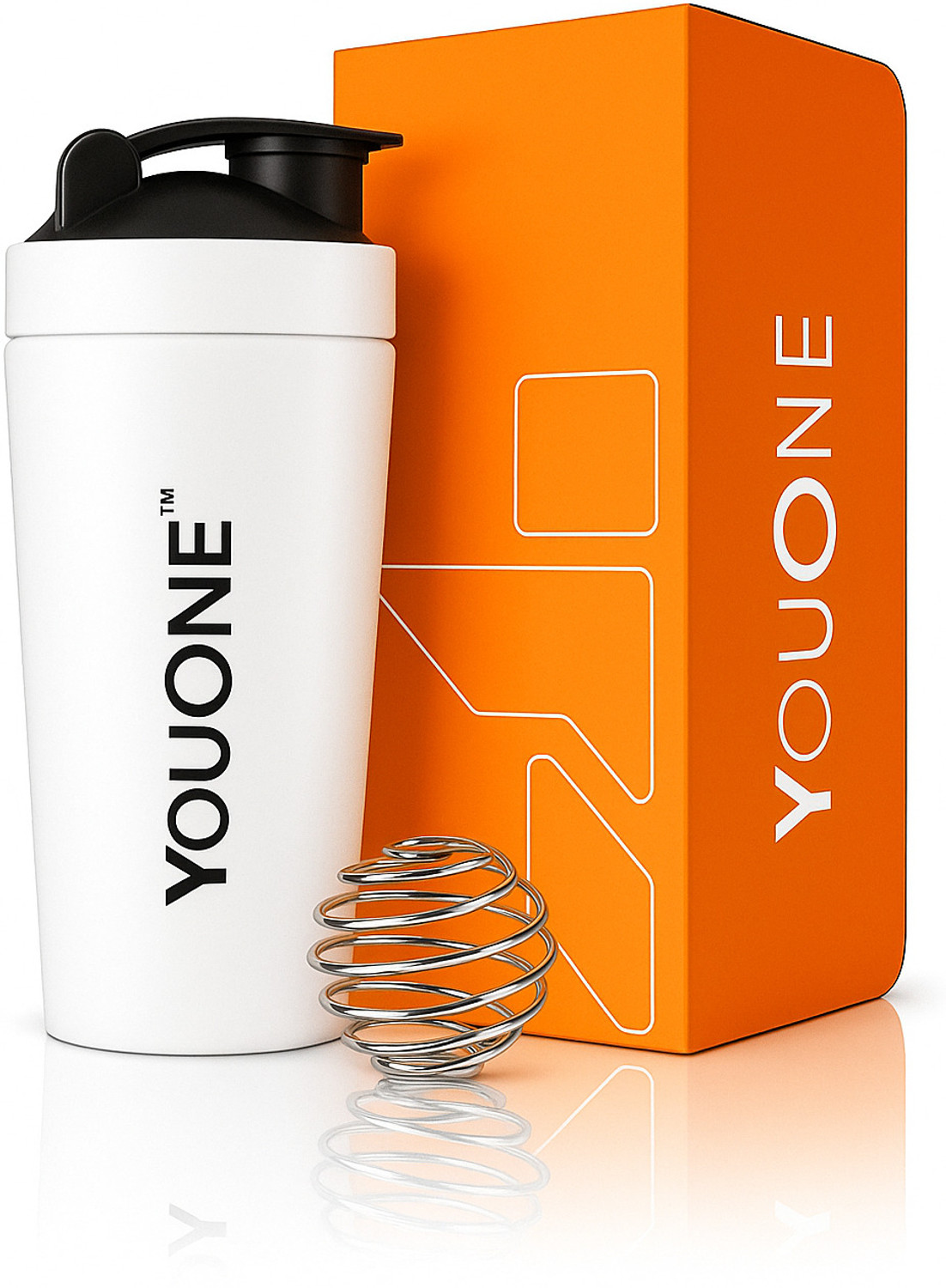 Image of Youone Steel Protein Shaker Bottle for Gym 750ml Leak Proof Gym Shaker with Mixer Ball 750 ml Steel Shaker
