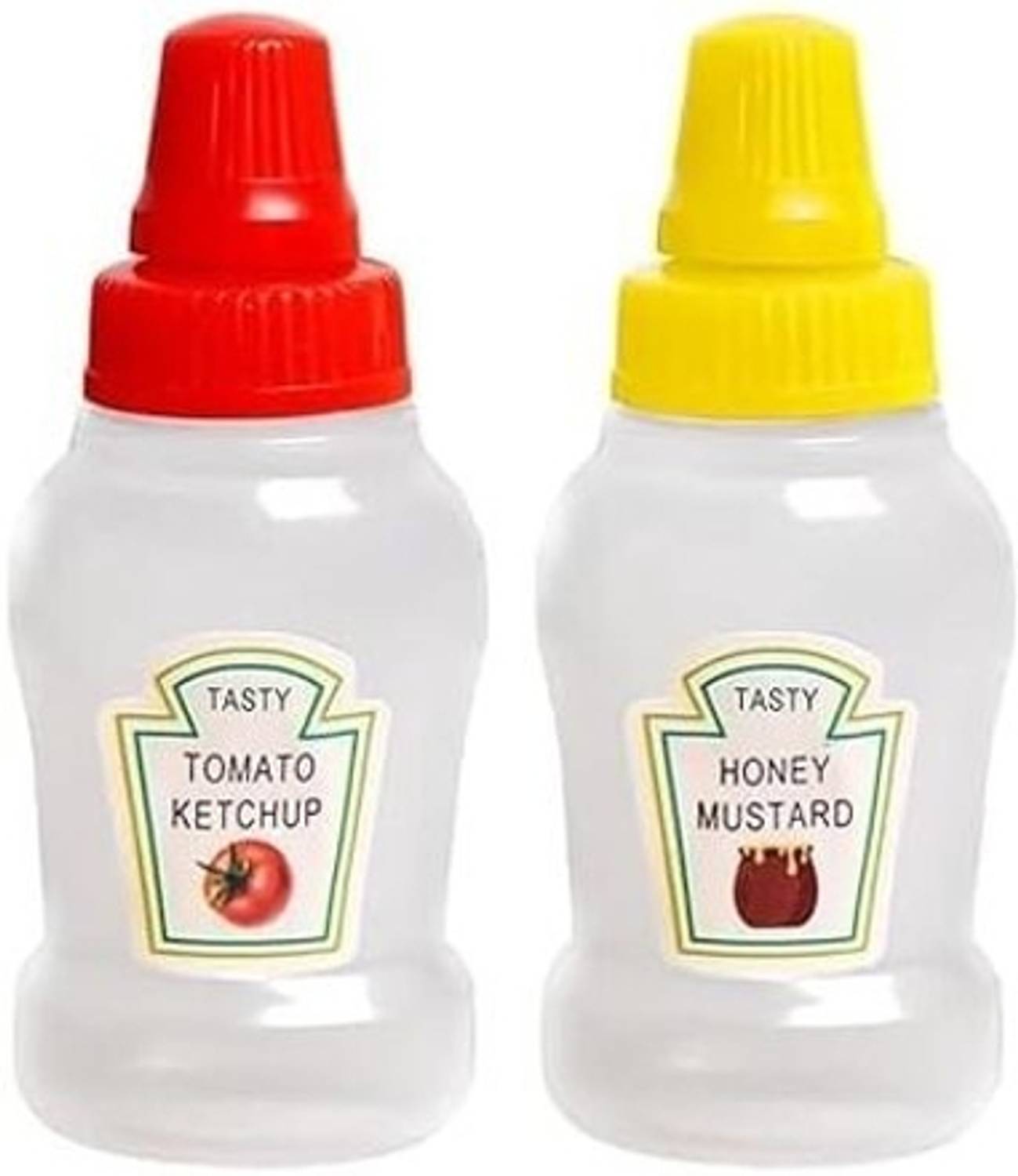 Bekner Mini Container Ketchup Squeeze Bottles Empty Condiment Squeeze Bottles 25 ml Plastic Bottle
