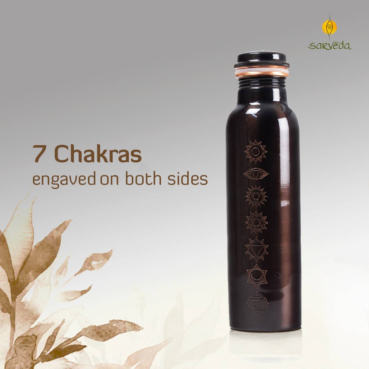 Sarveda 7 Chakra 1000ml Copper Bottle - Image 2