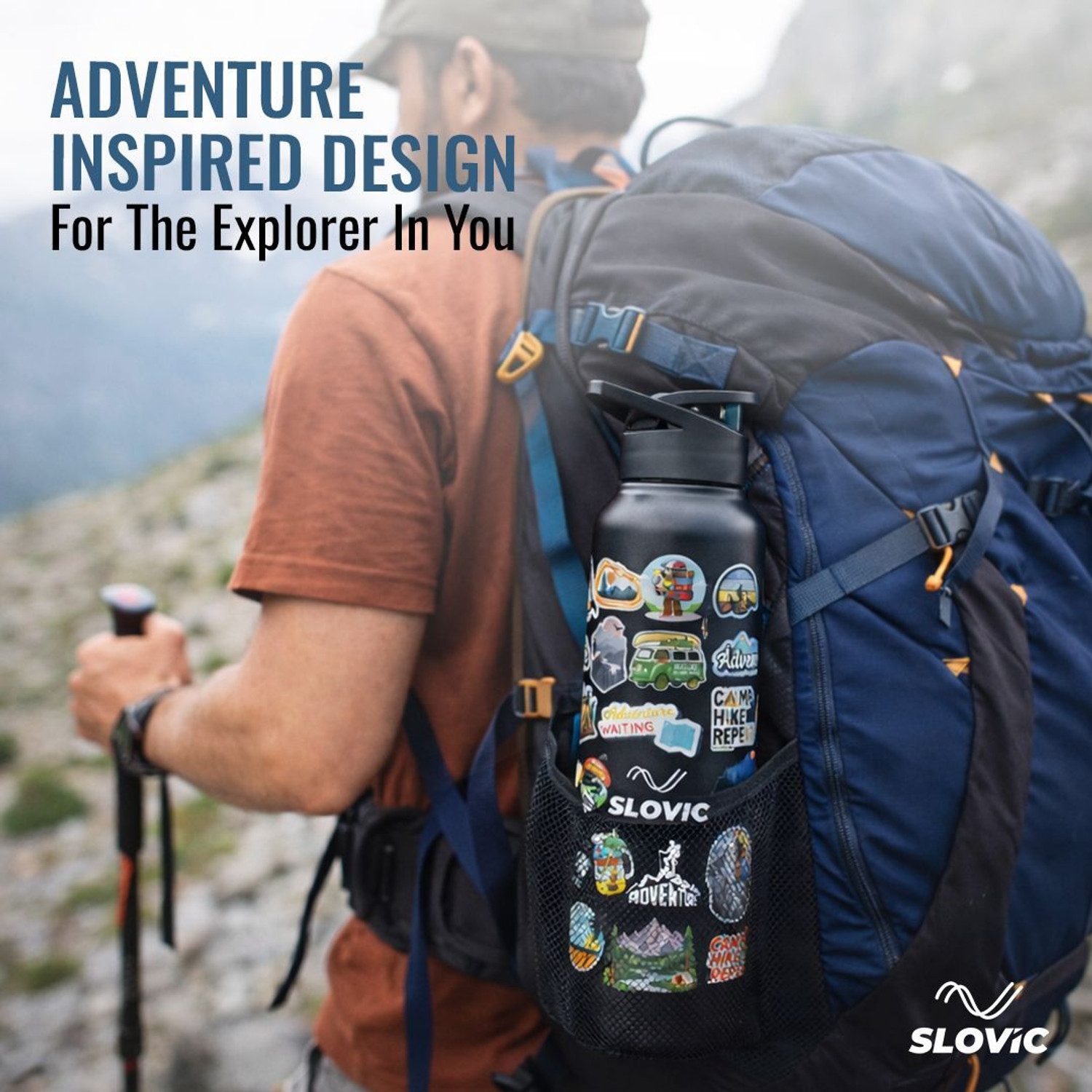 Image of SLOVIC Water Bottle | Durable & Stylish | Leak-Proof | BPA Free 1000 ml Stainless Steel Bottle