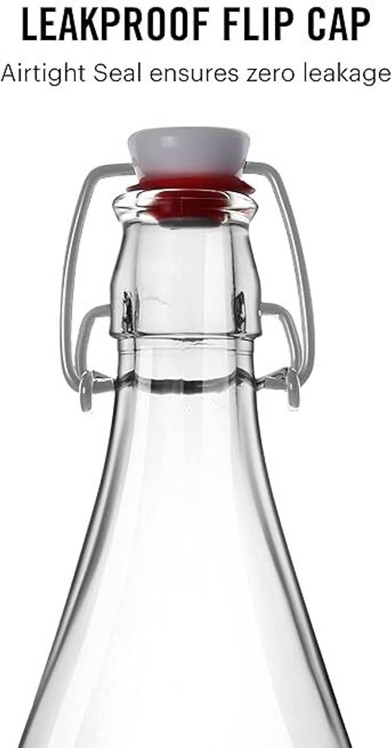 Clever Kitchen 1L Glass Bottle with Cork - Image 4