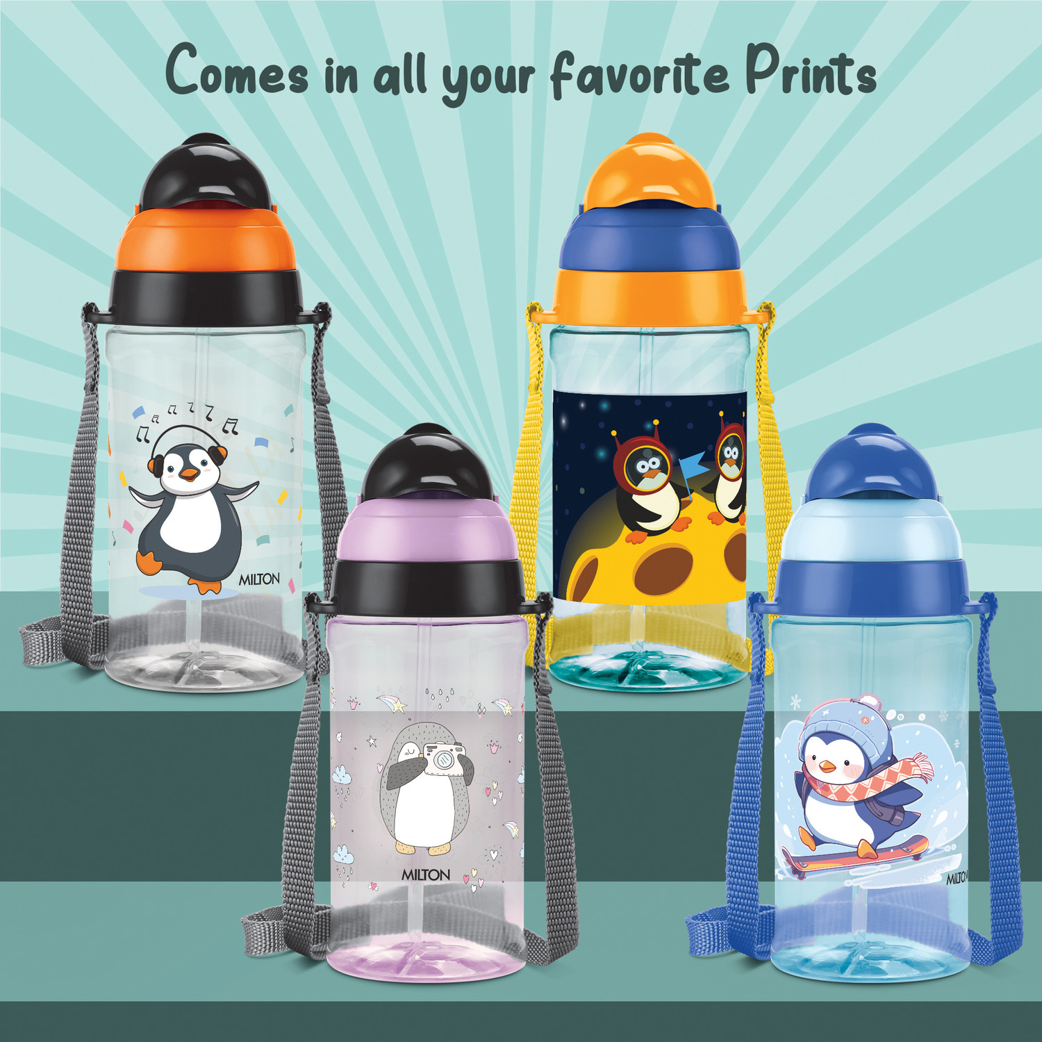 Image of MILTON Smilo 450 Sipper Water Bottle Ideal for Home, School & Office Use, 438 ml Purple 438 ml Plastic Bottle