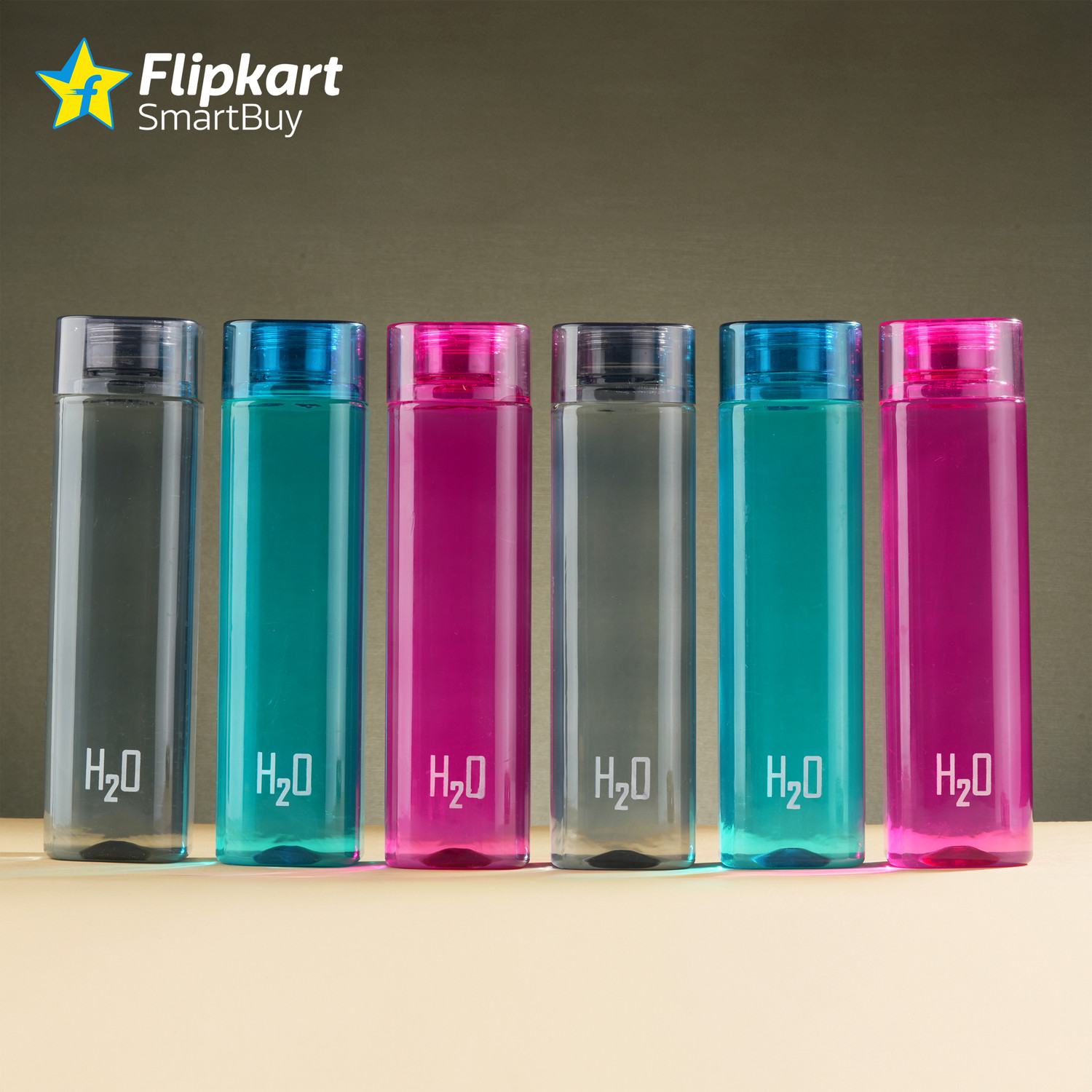 Image of Flipkart SmartBuy FS P06 MULTICOLOR SQUURE H2O WATER BOTTLE 1010 ml PET Bottle