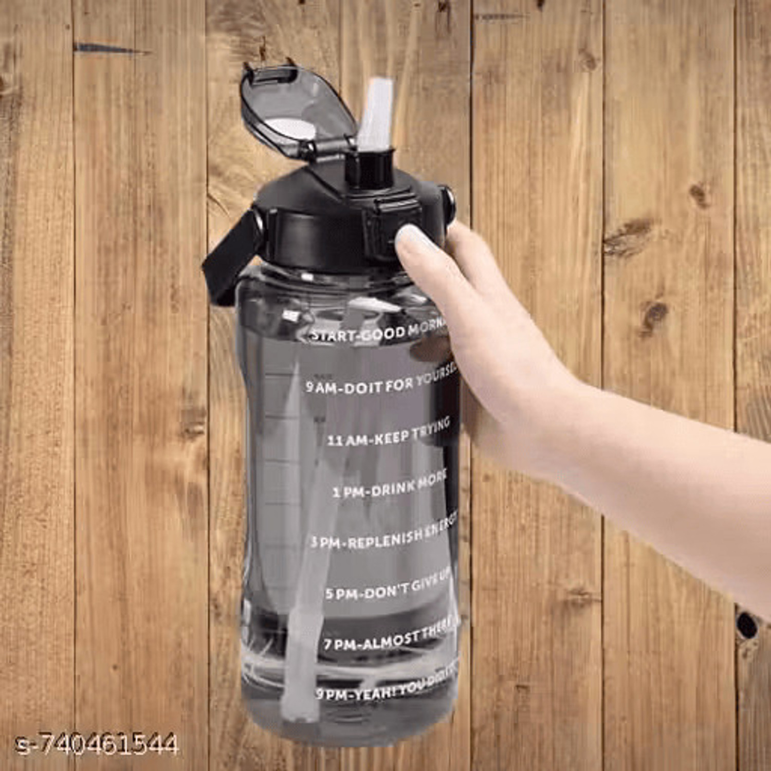 Image of WIKIFY 2 Litre Motivational Water Bottle with Time Marker for Gym, Study, Office 2000 ml Plastic Sipper
