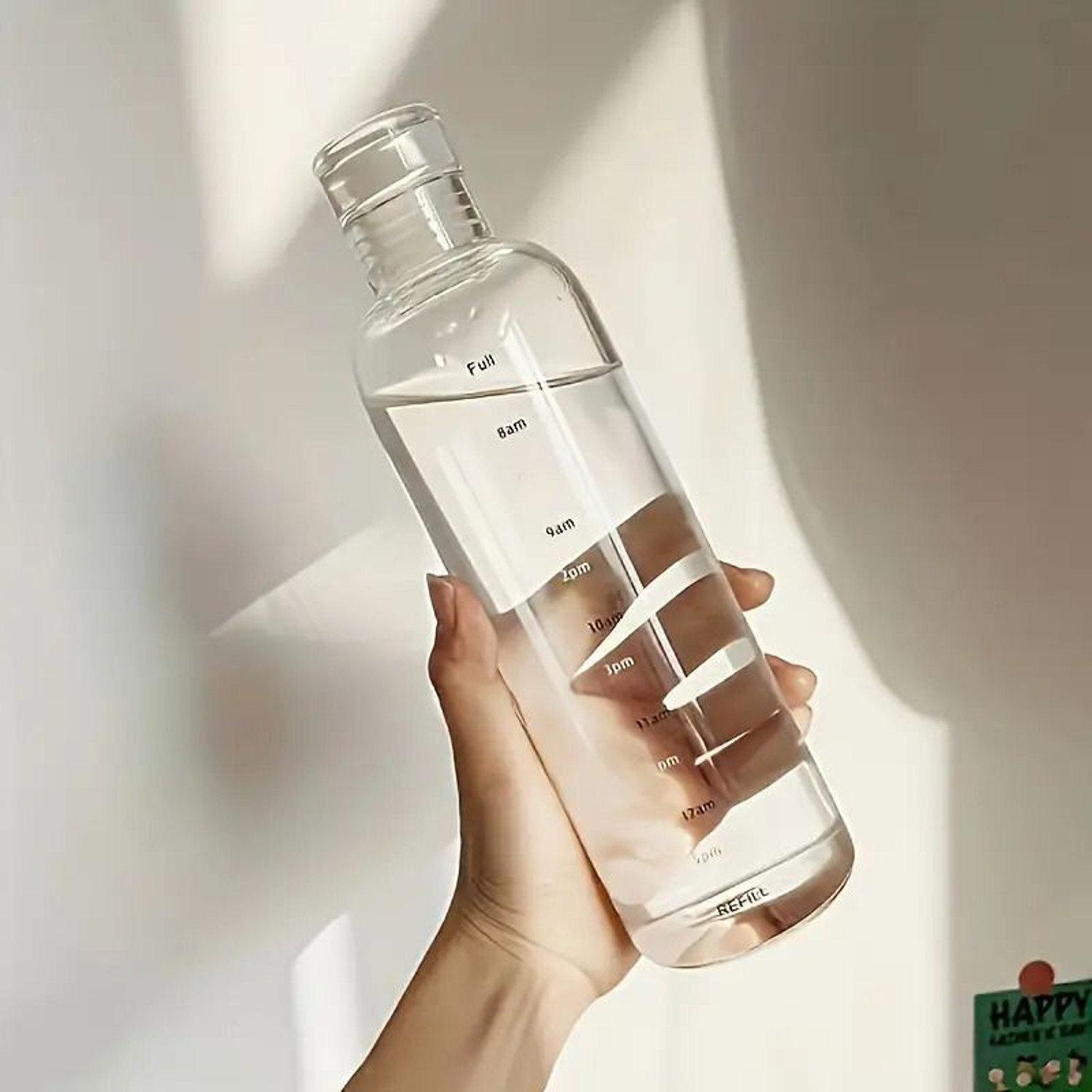 Image of Flipkart SmartBuy Borosilicate Glass Motivational Time Marker Drinking Milk Juice Glass Bottle 500 ml Glass Bottle