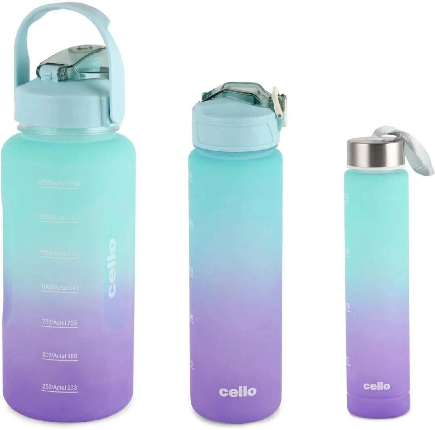 Image of cello All Day Leak Proof Easy to Carry 3 Sizes Water Bottle For Office Indoor Outdoor 2085 ml PET Bottle
