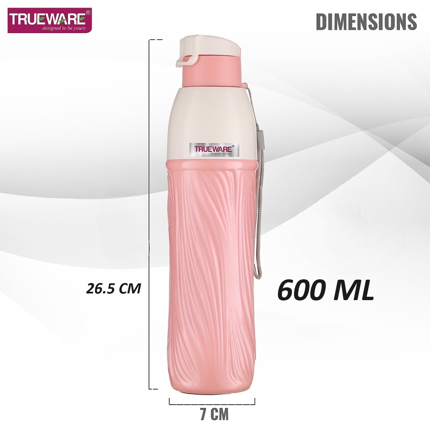 Image of Trueware Aqua Pure PU Insulated Plastic School, Office, Travel, Sports Water 600 ml Plastic Bottle