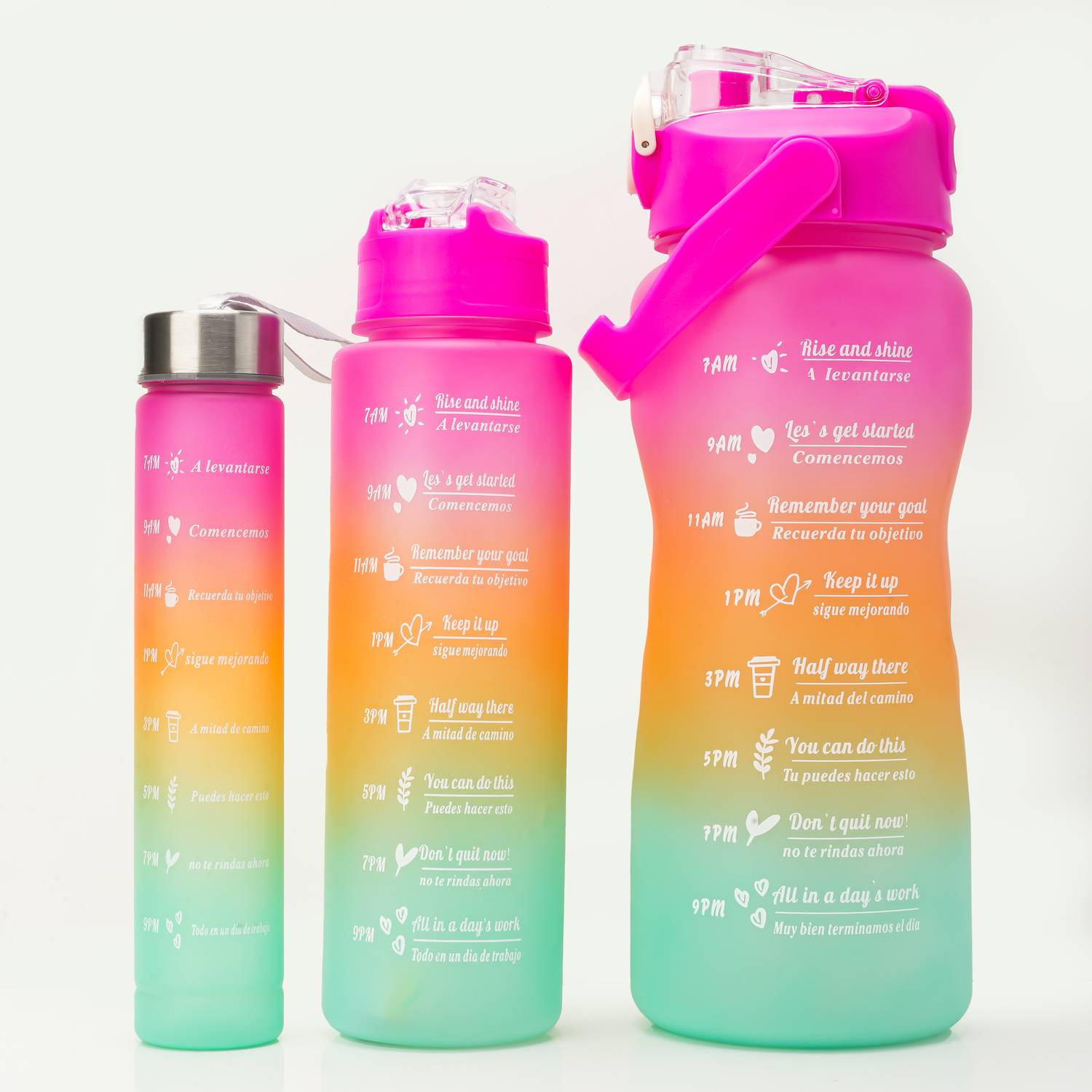 AANZIA Spirit Gym Bottle Set of 3 Water Bottle with Motivational 2000 ml Bottle 2000 ml Plastic Bottle