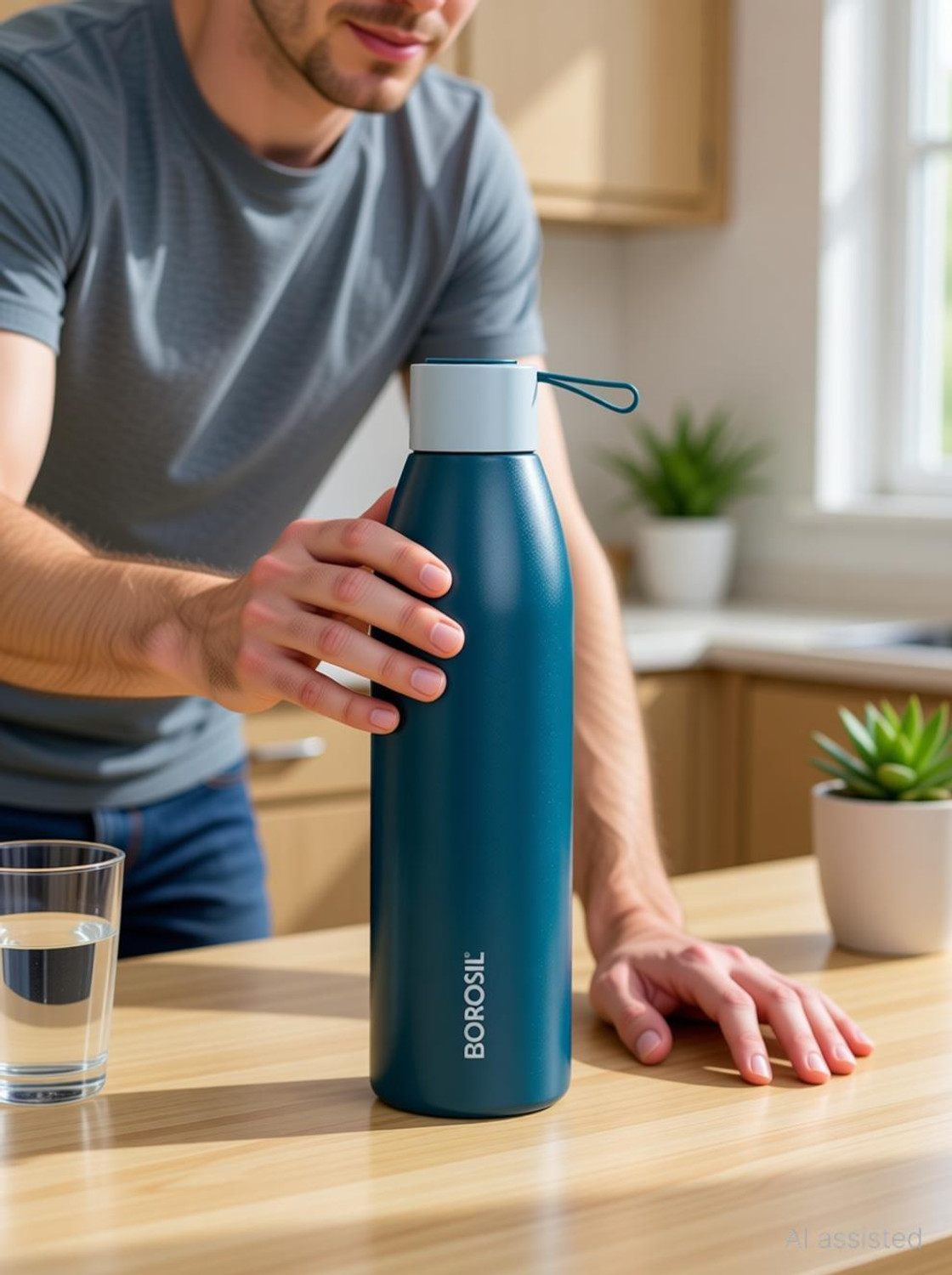 Image of BOROSIL 24 Hours Hot & Cold Duomate Double Wall Vaccum Insulated Steel Flask Bottle 750 ml Steel Bottle