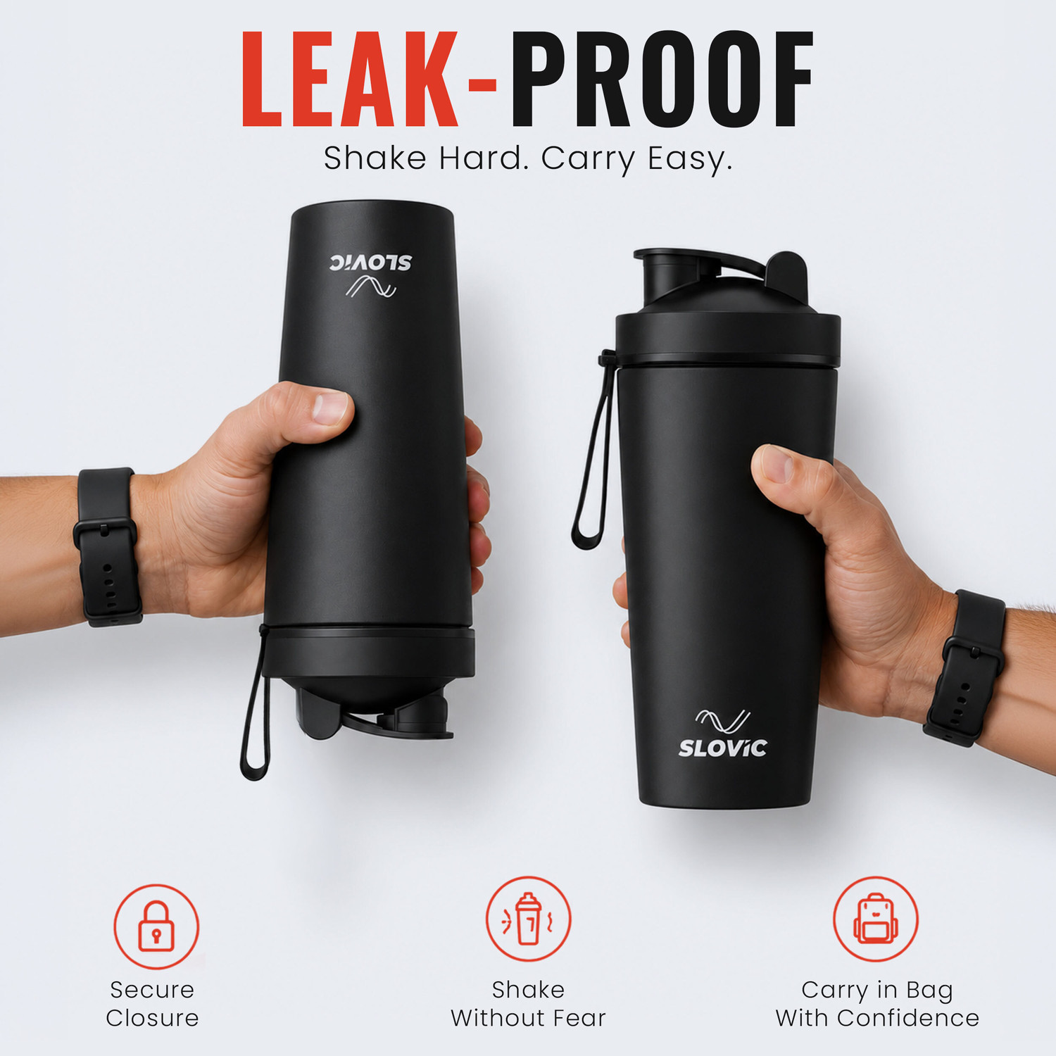 Image of SLOVIC Double Wall Insulated Water Bottle | Hot & Cold Water Bottle 750 ml Stainless Steel Shaker