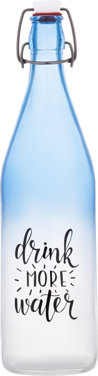 Image of Sand Dune Drink More Glass clip top cap with flip top cap,Leak-Proof,Reusable decorative 1000 ml Glass Bottle