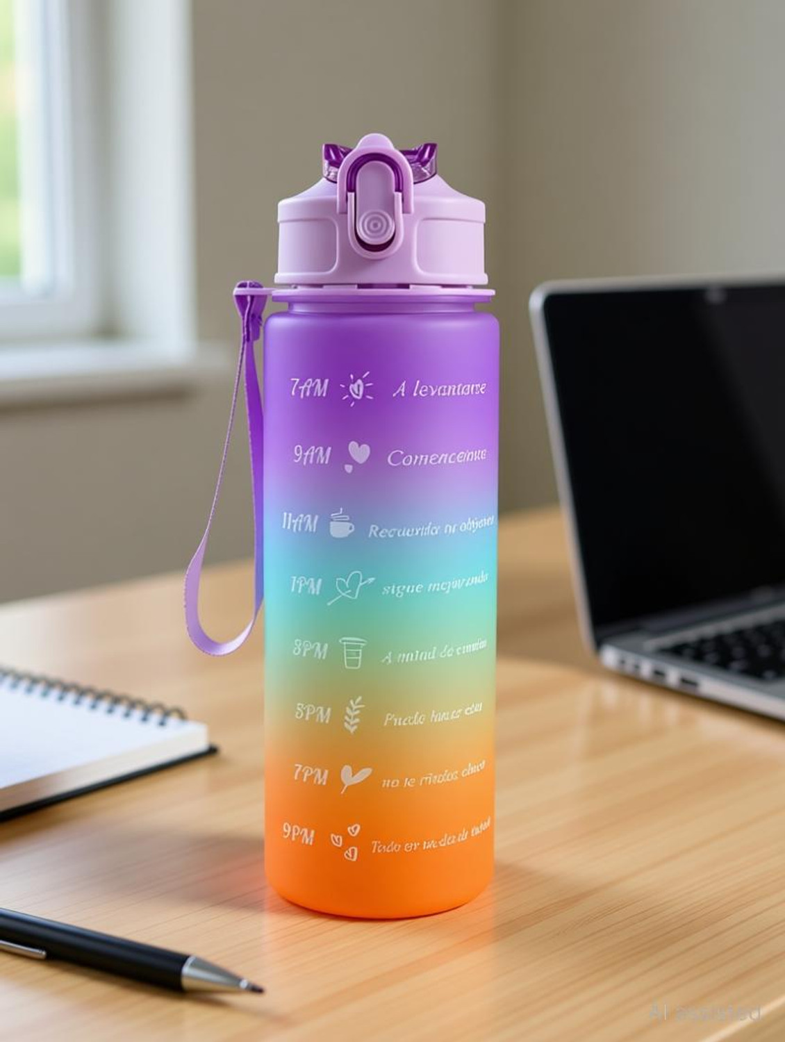 Image of ved online mart Unbreakable 3-Piece Motivational Water Bottle Set 2000 ml Water Bottles 2000 ml Plastic Bottle