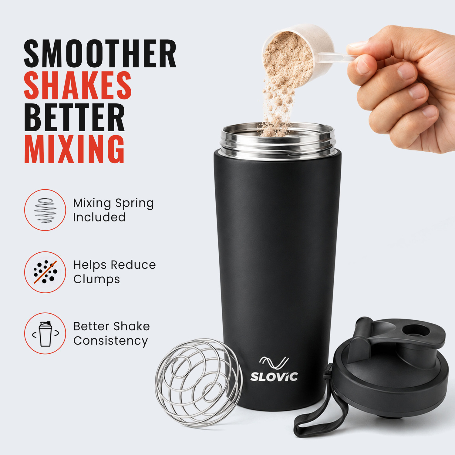 Image of SLOVIC Double Wall Insulated Water Bottle | Hot & Cold Water Bottle 750 ml Stainless Steel Shaker