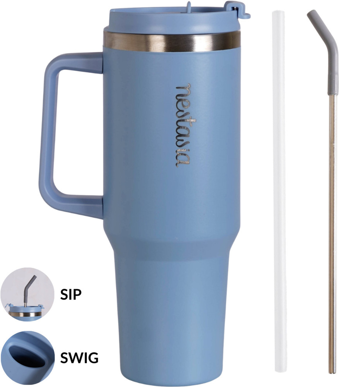 Image of Nestasia PickSip 40 Insulated Tumbler Bottle With Top Handle 1200 ml Stainless Steel Bottle