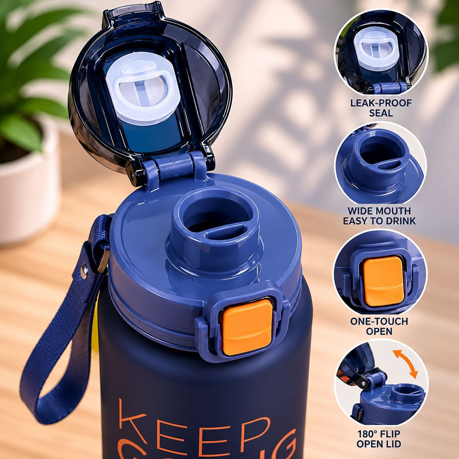 Image of Agastyas Aqua Motivational Water Bottle 970 ml Plastic Sipper