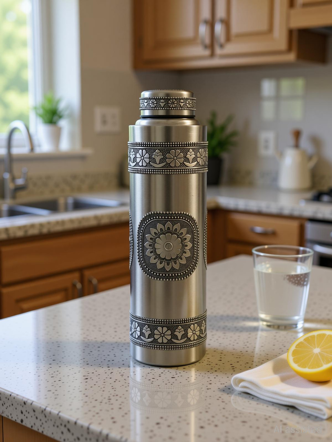 Image of Giftguys Oxidised steel water /juice bottle 1000 ml Steel Bottle