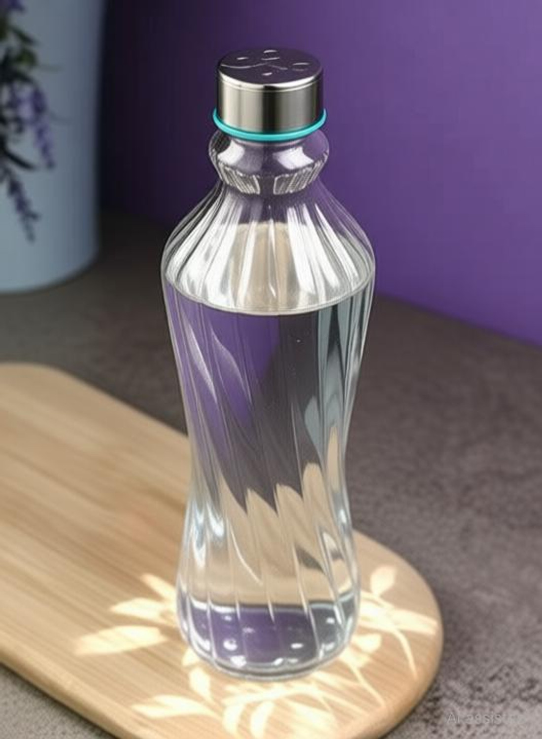 Image of VibeGlass Twisted Glass Water Bottle 1000 ml Glass Bottle