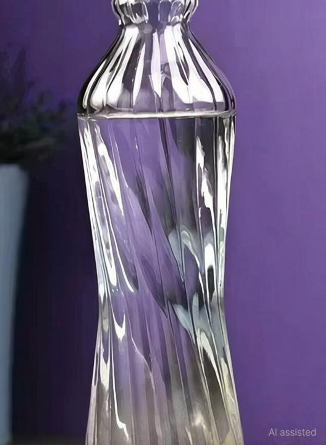 Image of VibeGlass Twisted Glass Water Bottle 1000 ml Glass Bottle