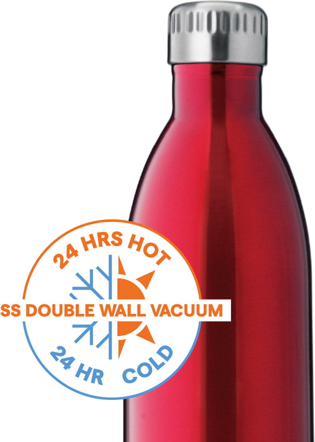 Image of BOROSIL 1000ml Bolt Trans Red Vacuum Insulated Water Bottle, 24 Hours Hot & Cold Flask 1000 ml Steel Bottle