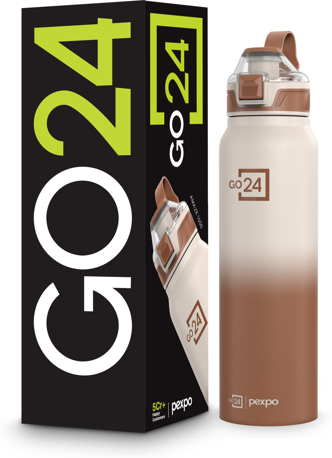 Image of Go24 Hot and Cold Water Bottle ISI Certified Thermosteel flask, Leakproof Amaze X 940 ml Steel Flask