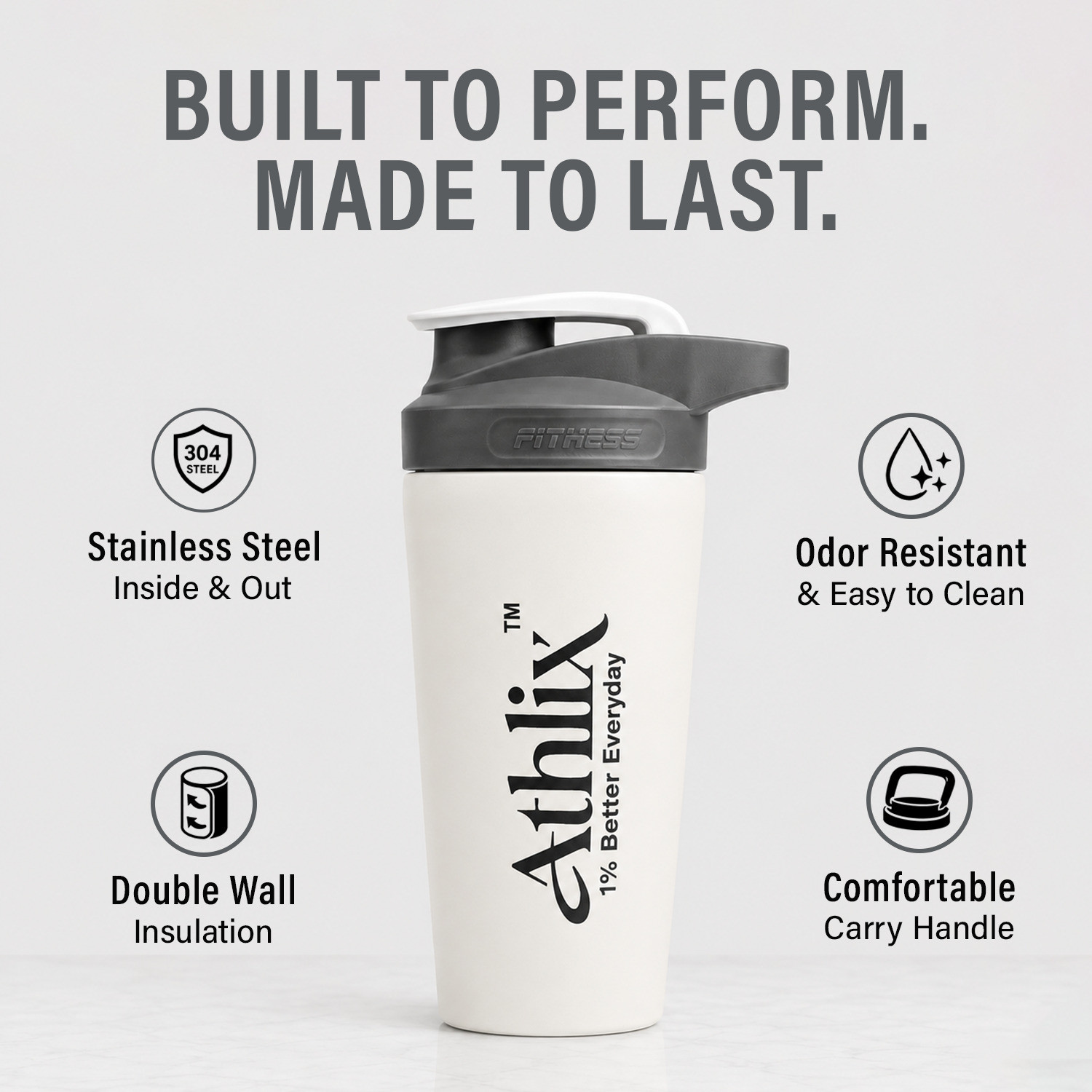 Image of Athlix Premium Protein Shaker 700 ml 700 ml Steel Shaker