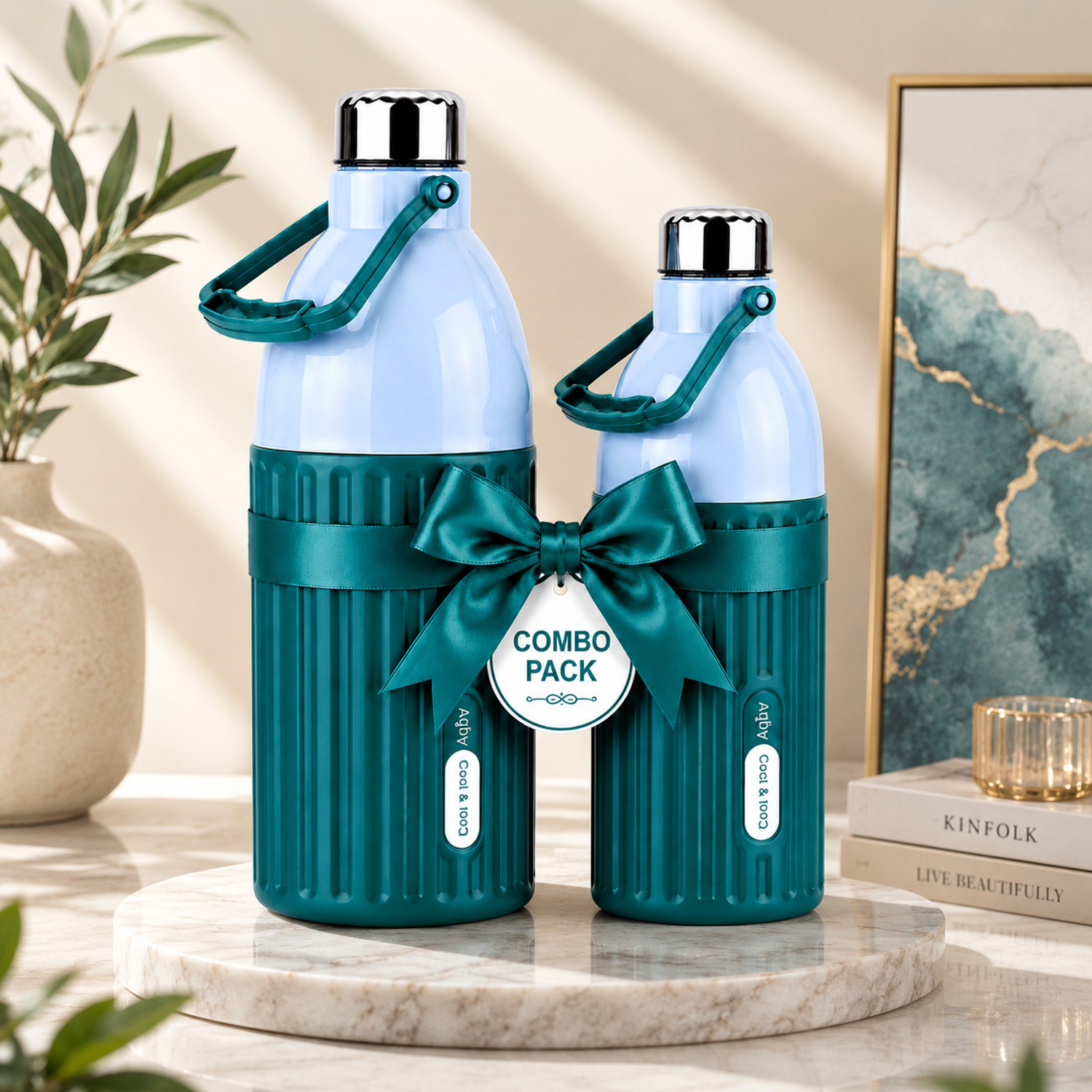 Image of alakh Aqua Cool MS Glacier Blue 2000 ml Plastic Flask