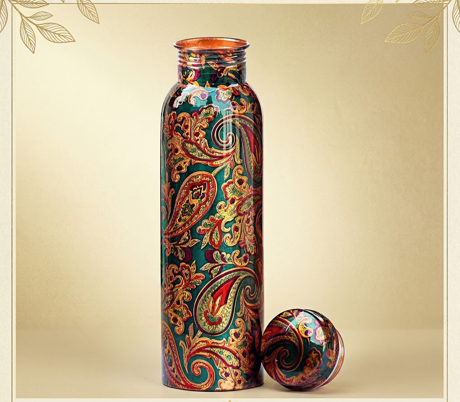 Image of THAMMAR Mandala Design Copper Vessel 1000 ml Copper Bottle