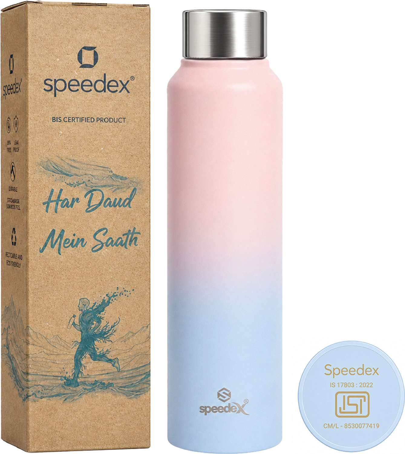 Image of SPEEDEX Water Bottle for fridge School Gym Sports Home office Boys Girls 990 ml Stainless Steel Bottle