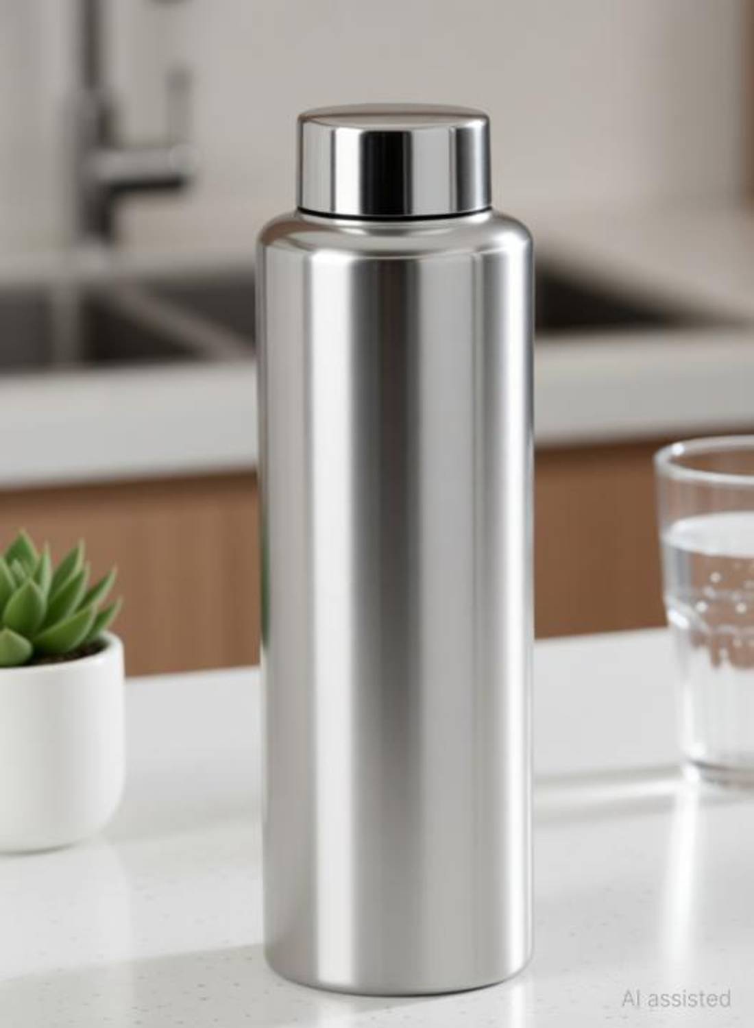 ATROCK Water Bottle 1Litre Stainless Steel For Fridge, School Office, Gym, Travel Set 1 1000 ml Steel Bottle