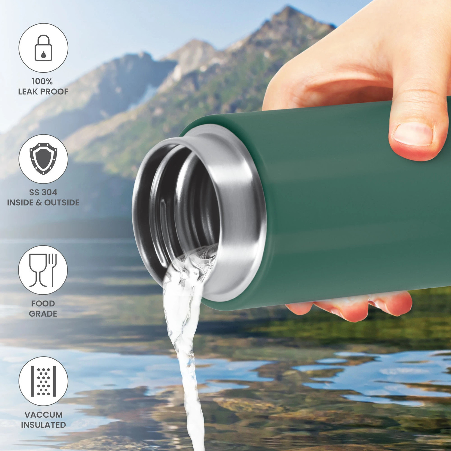 Image of MILTON Shiny 300 Thermosteel Water Bottle, ISI Certified, Long Hours Hot and Cold 280 ml Steel Flask