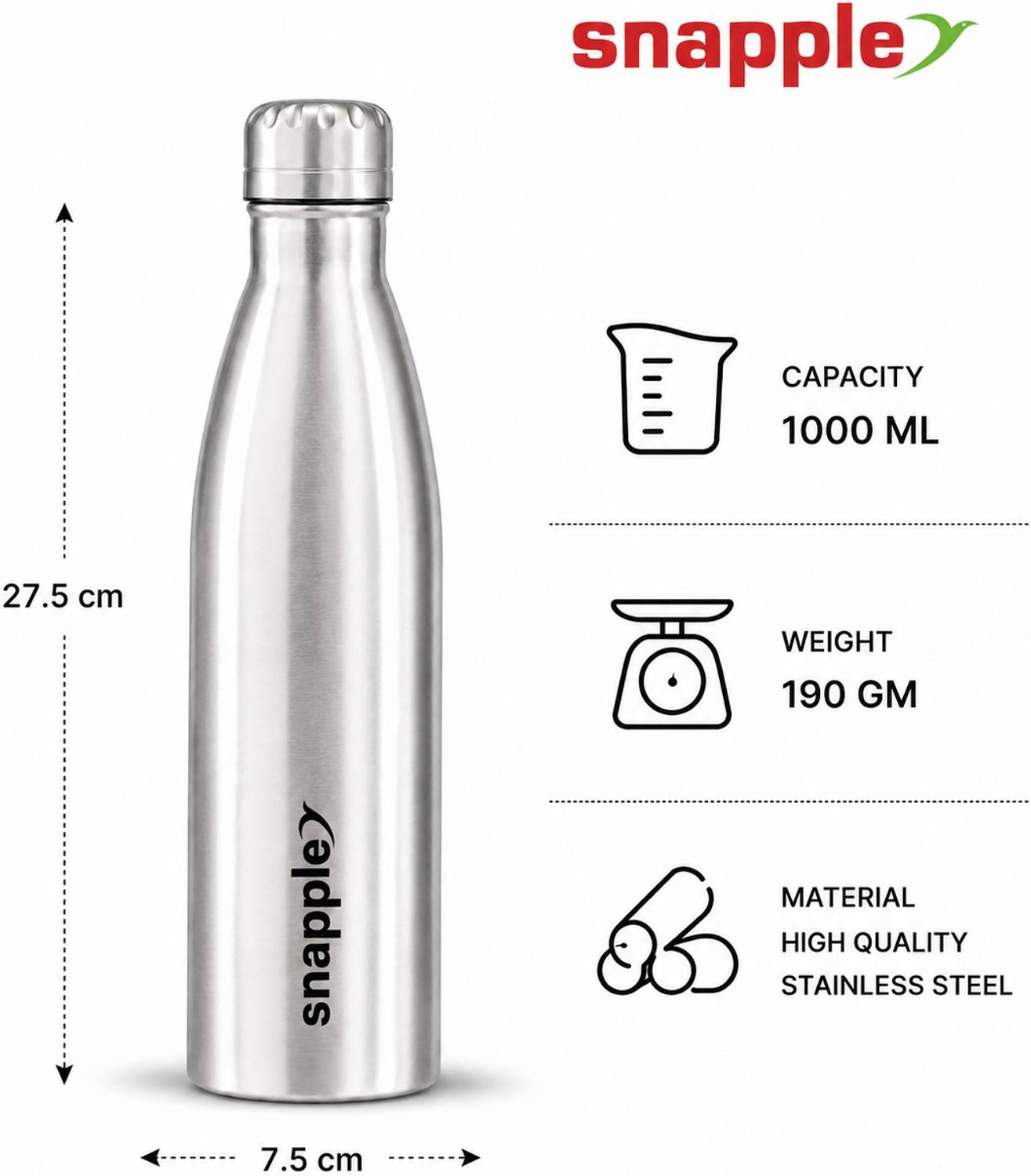 Snapple Hydro Plus 1000 ml Stainless Steel Bottle - Image 4