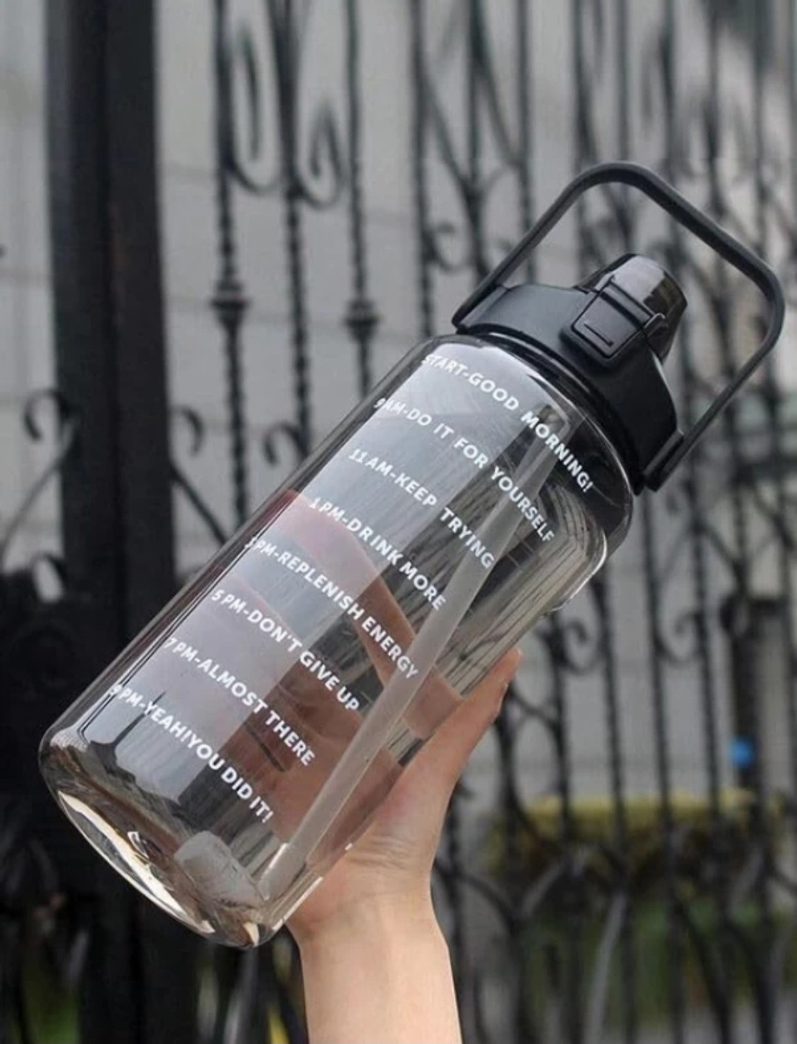Image of CENTUREUM Motivational Travel Plastic Water Bottle 2000 ml Plastic Sipper