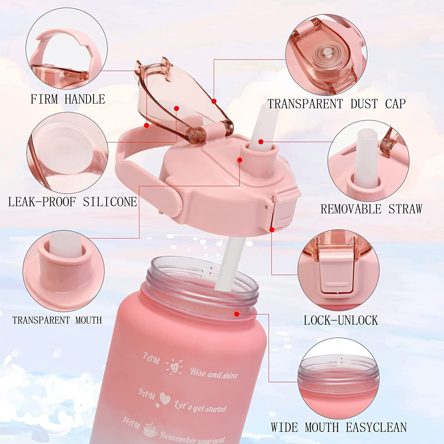 Image of Virtuous 3200 BPA Free Leak Proof Combo Water Bottle Set 3200 ml Silicone Bottle