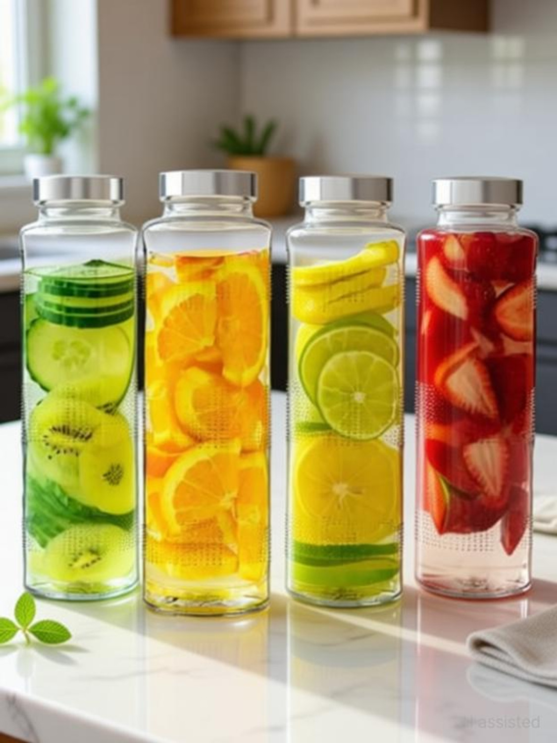 Image of GIOGD JAR Glass Food Grade Water Bottle 750 ml Glass Bottle (Pack of 4, Clear) 750 ml Glass Bottle