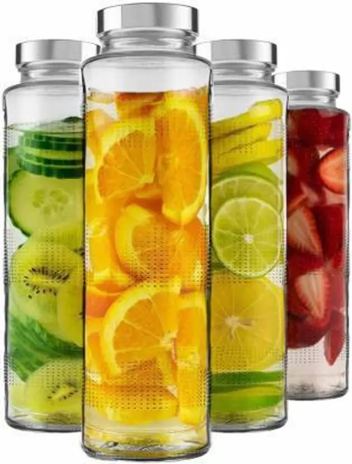Image of GIOGD JAR Glass Food Grade Water Bottle 750 ml Glass Bottle (Pack of 4, Clear) 750 ml Glass Bottle